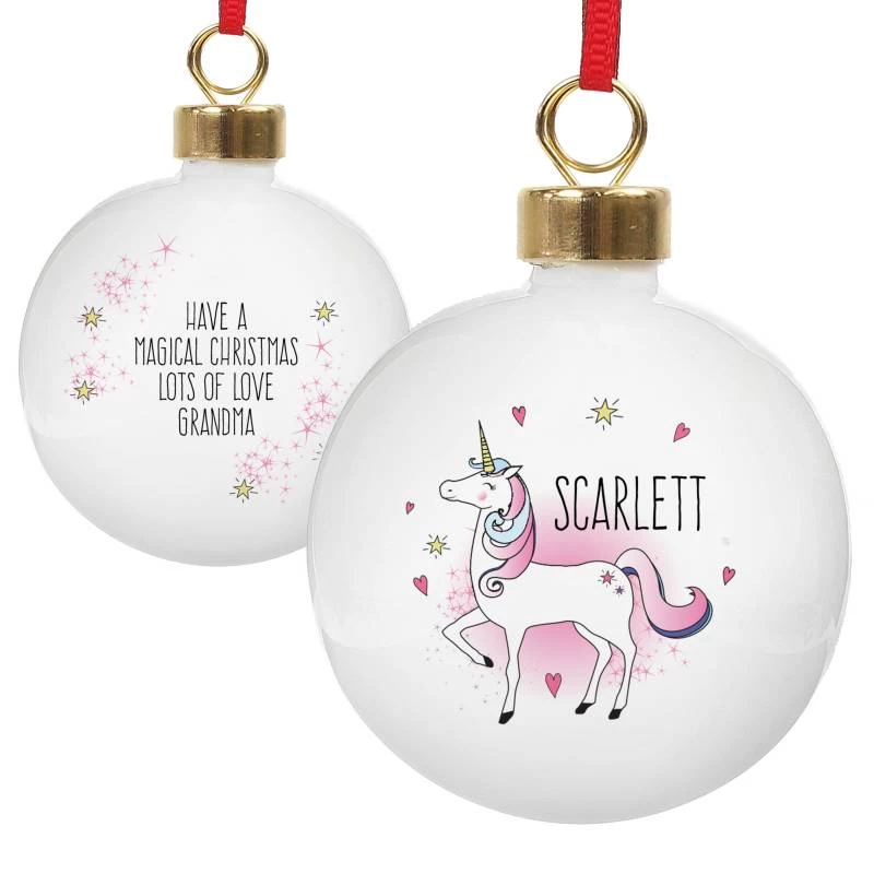 Personalised Unicorn Bauble - Image 3