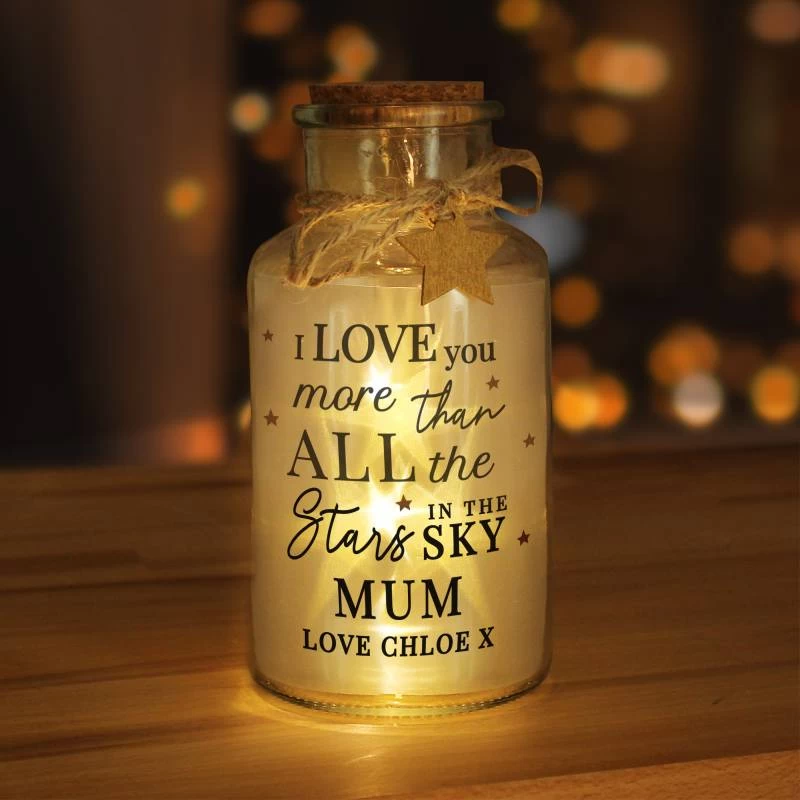 Personalised I Love You More... LED Glass Jar - Image 2