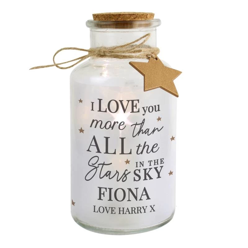 Personalised I Love You More... LED Glass Jar - Image 3