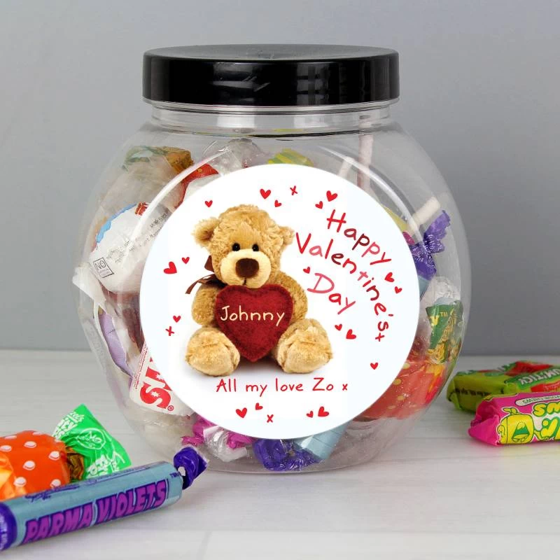 Personalised Teddy Heart Sweet Jar - Image 2