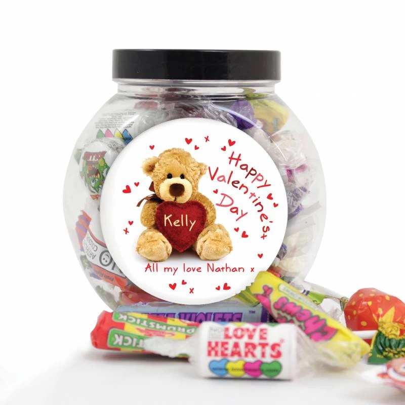 Personalised Teddy Heart Sweet Jar - Image 3