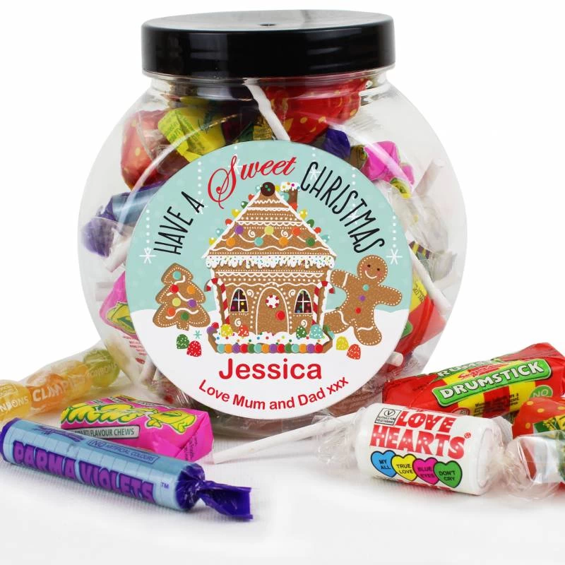 Personalised Gingerbread House Sweet Jar - Image 2