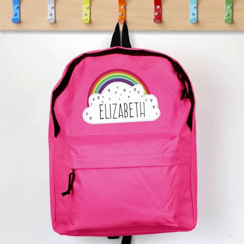 Personalised Rainbow Pink Backpack - Image 2