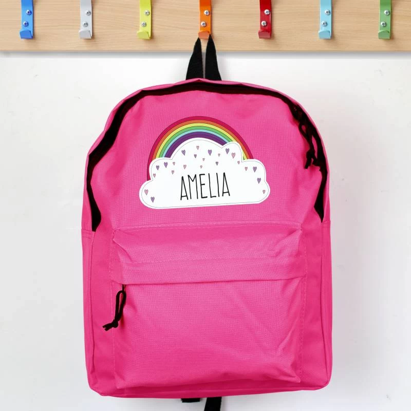 Personalised Rainbow Pink Backpack - Image 3