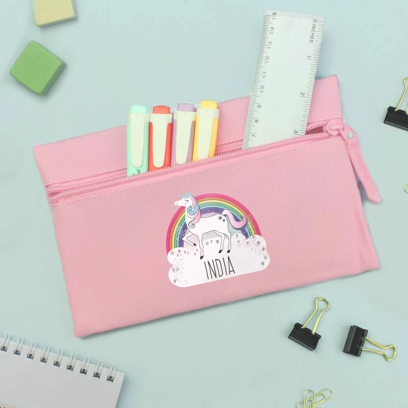 Personalised Unicorn Pink Pencil Case - Image 2