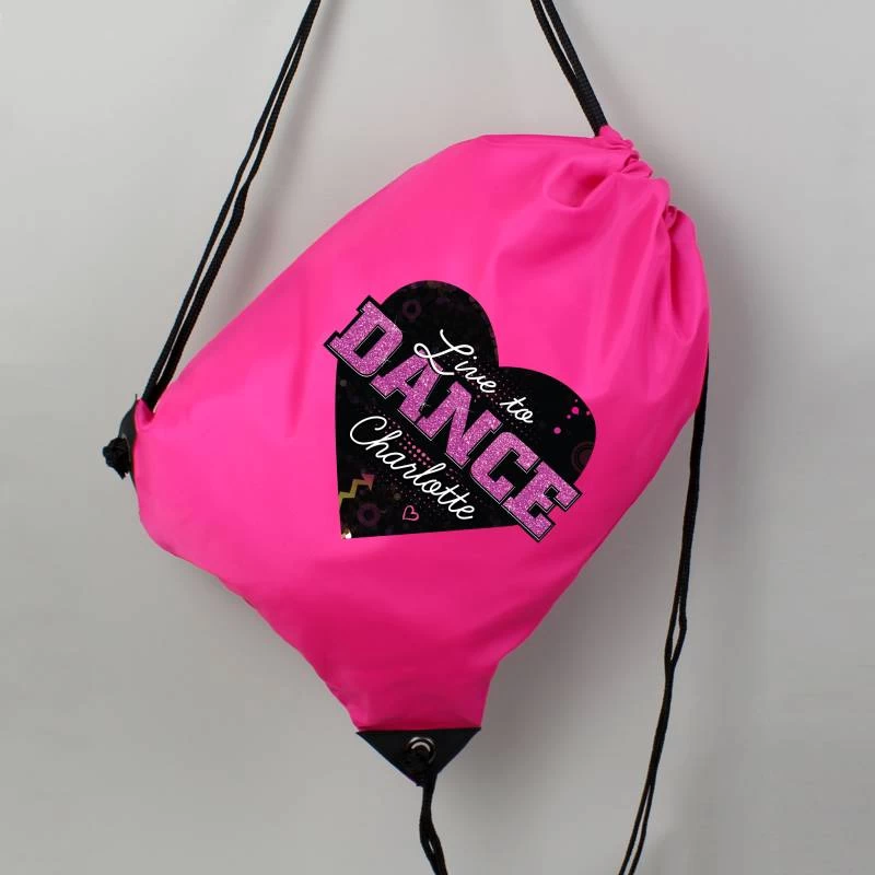 Personalised 'Live To Dance' Pink Kit Bag - Image 2