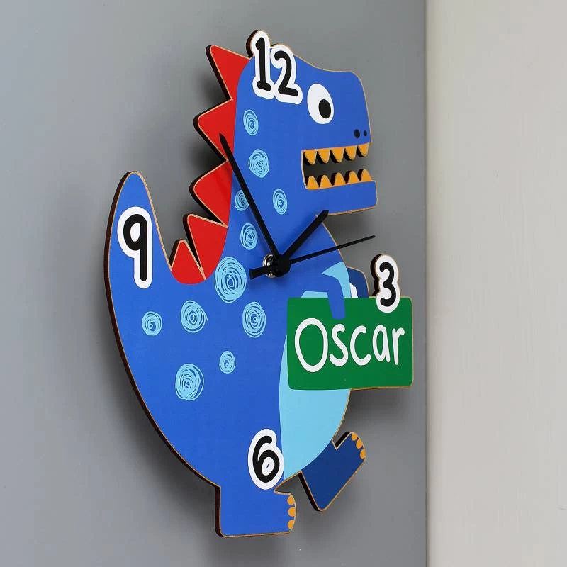Personalised Dinosaur Shape Wooden Clock - Image 2