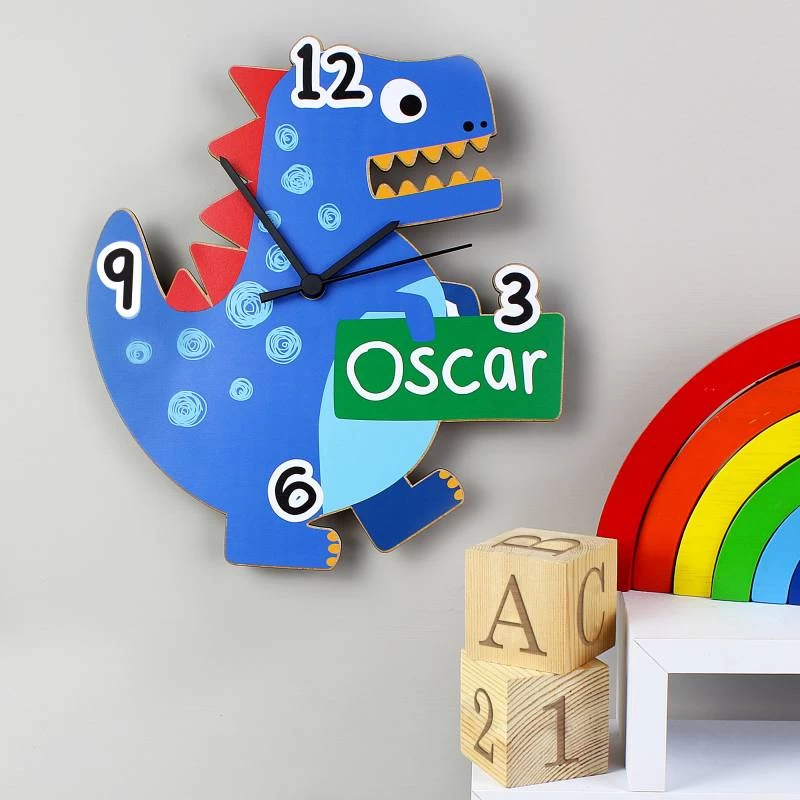 Personalised Dinosaur Shape Wooden Clock - Image 3