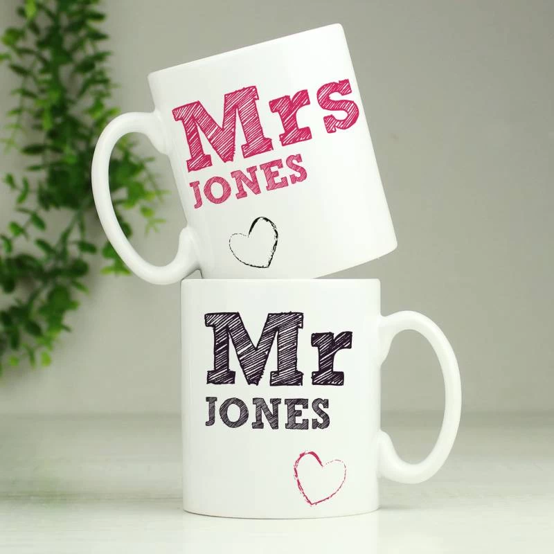Personalised Mr Mrs Mug Set - Image 3