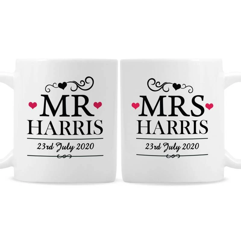 Personalised Mr And Mrs Mug Set - Image 2