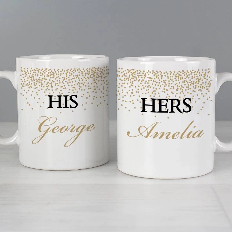 Personalised Gold Confetti Mug Set - Image 2