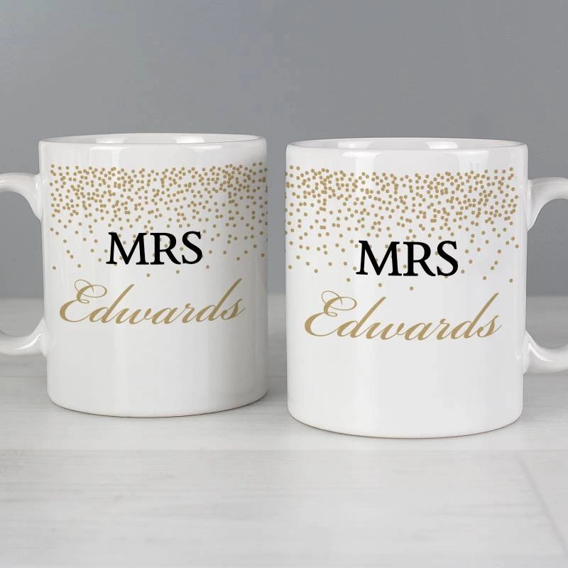 Personalised Gold Confetti Mug Set - Image 3