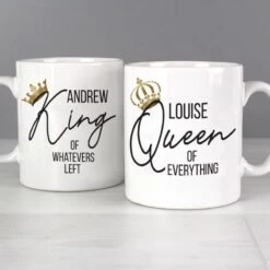 Personalised King And Queen Of Everything Mug Set