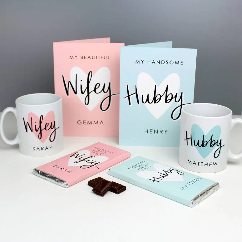 Personalised Hubby & Wifey Mug Set - Image 3