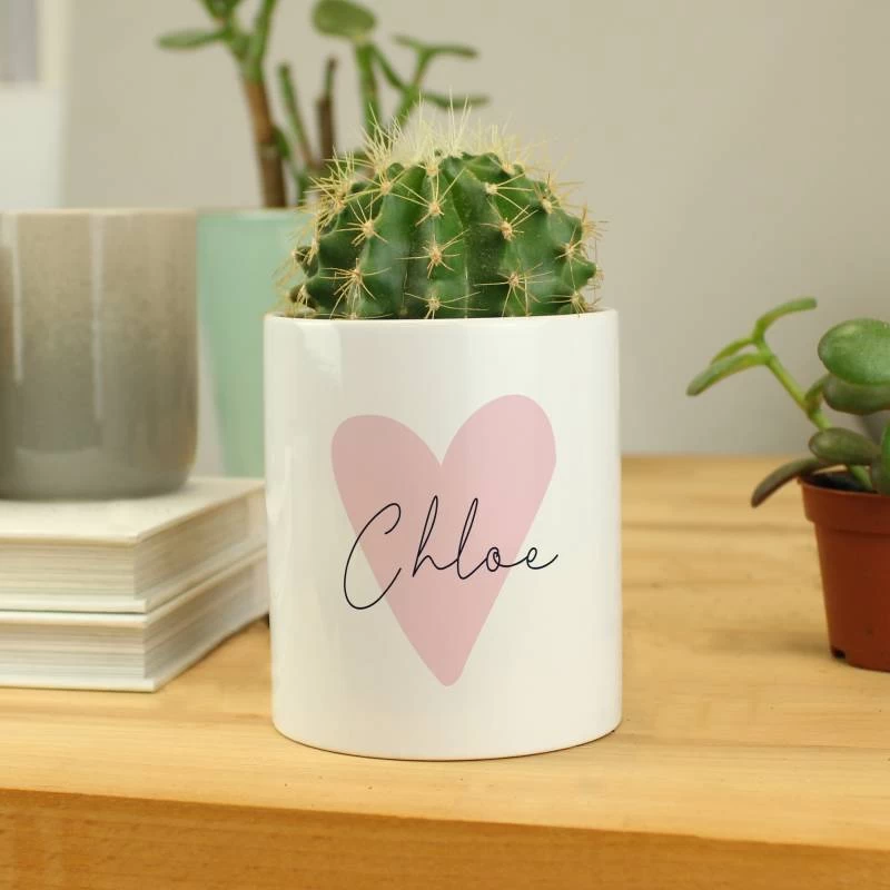 Personalised Pink Heart Ceramic Storage Pot - Image 2