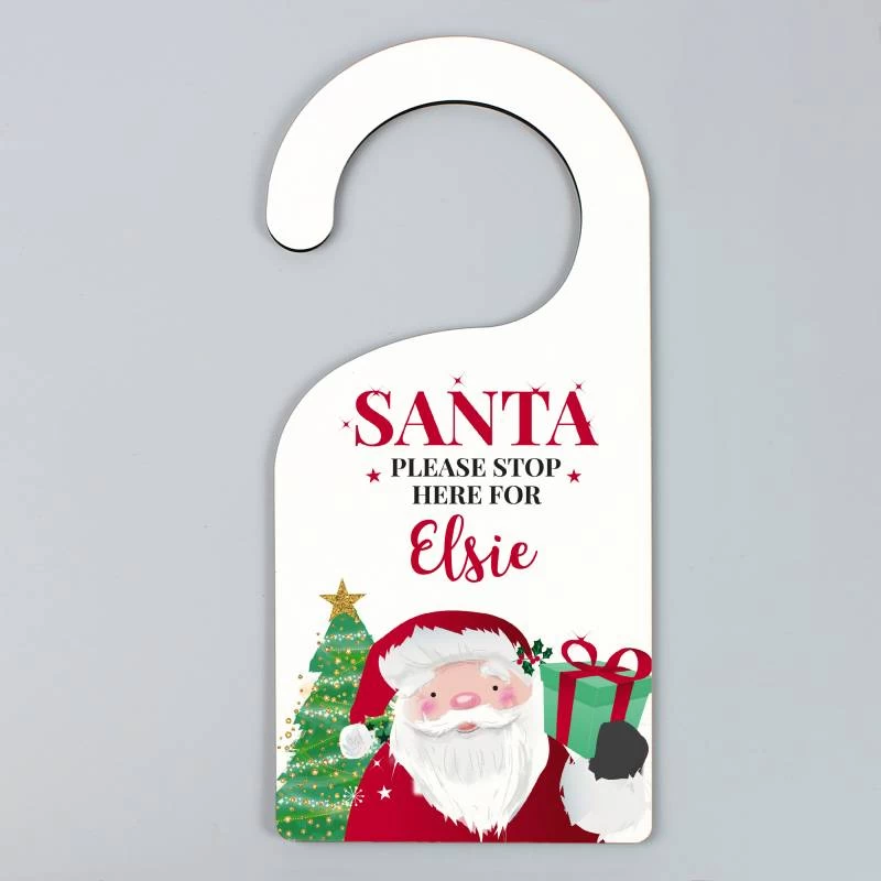 Personalised Santa Stop Here Door Hanger - Image 2