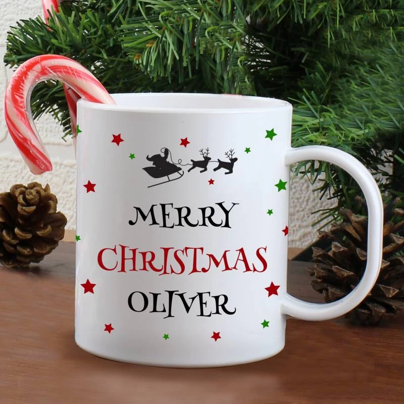 Personalised Christmas Eve Plastic Mug - Image 2