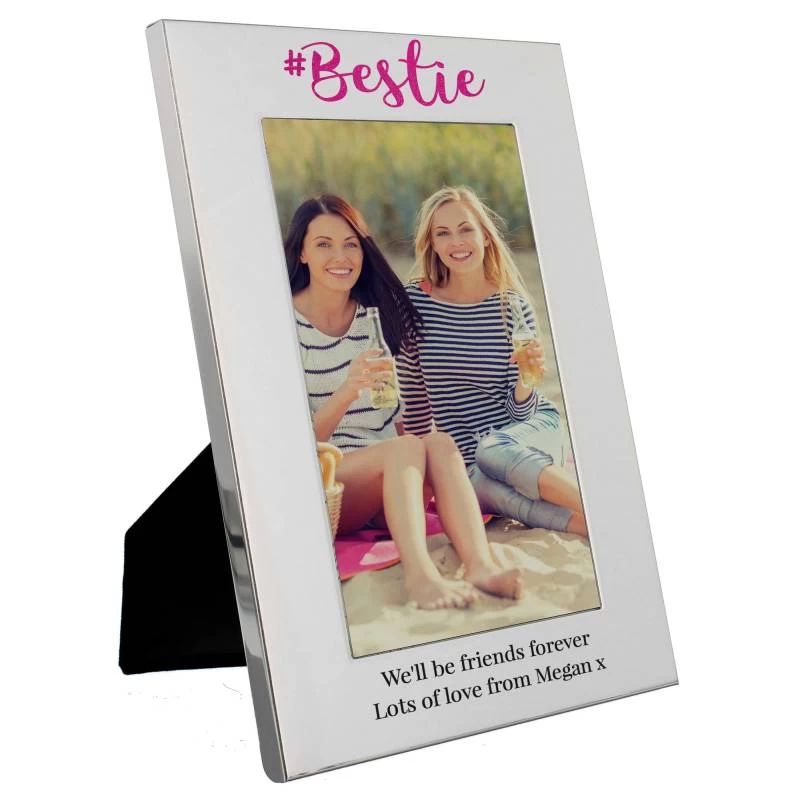 Personalised #Bestie 4x6 Silver Photo Frame - Image 2