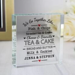 Personalised We Go Together Like... Crystal Token