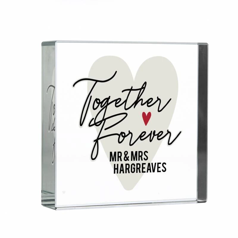 Personalised Together Forever Large Crystal Token - Image 2