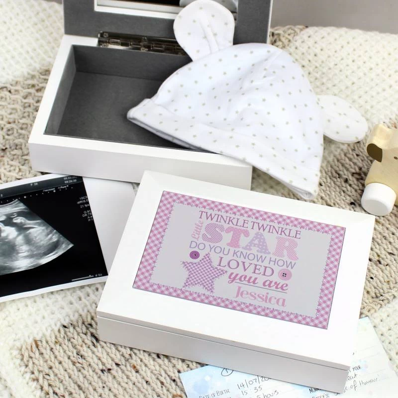 Personalised Girls White Keepsake Box