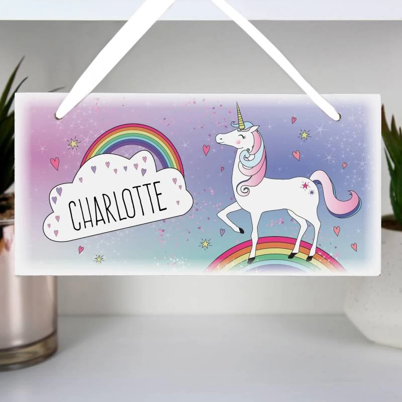 Personalised Unicorn Wooden Sign - Image 3