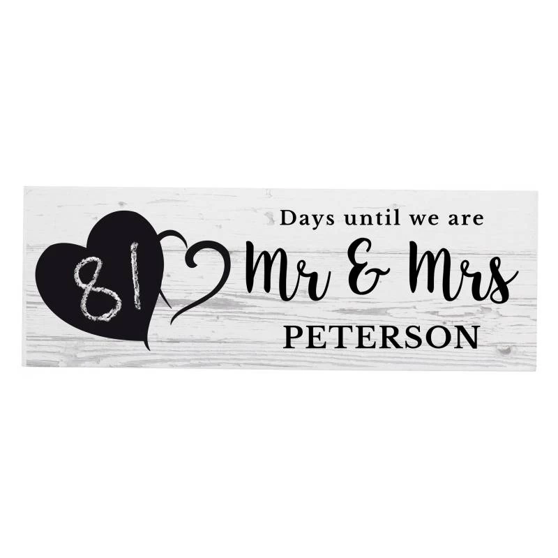 Personalised Rustic Chalk Countdown Wooden Block Sign - Image 3