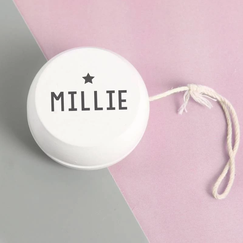Personalised Grey Star White Yoyo - Image 2
