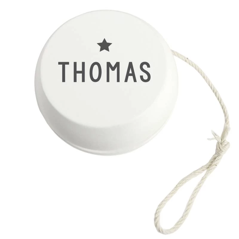 Personalised Grey Star White Yoyo - Image 3