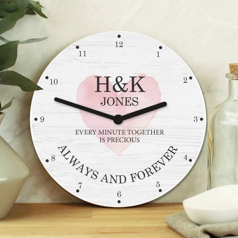 Personalised Couples Wooden Clock - Image 2