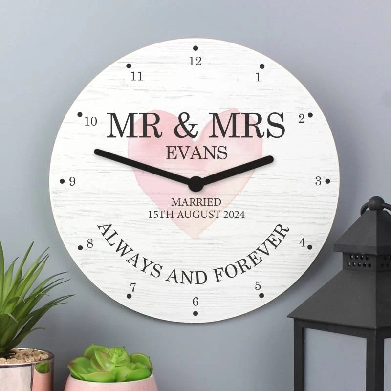 Personalised Couples Wooden Clock - Image 3