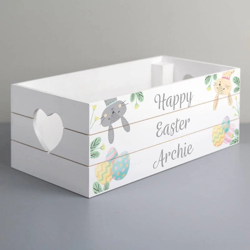 Personalised Easter White Wooden Crate - Image 2