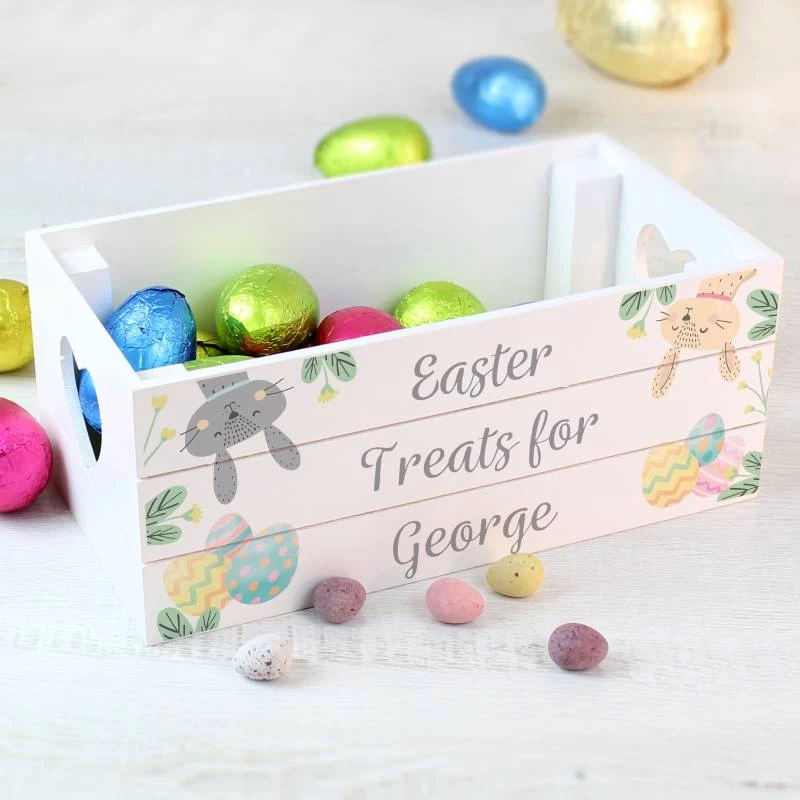 Personalised Easter White Wooden Crate - Image 3