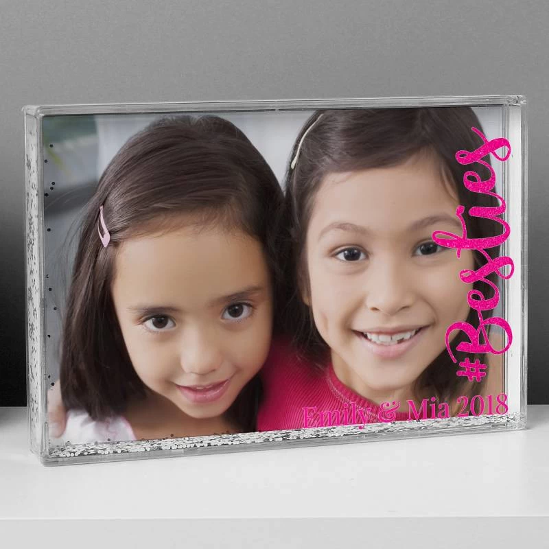 Personalised #Besties 6x4 Glitter Shaker Photo Frame - Image 3