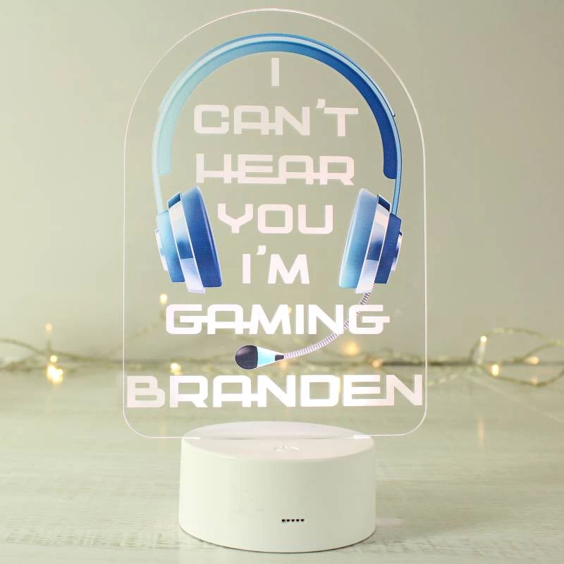 Personalised Blue Gaming LED Colour Changing Night Light - Image 3