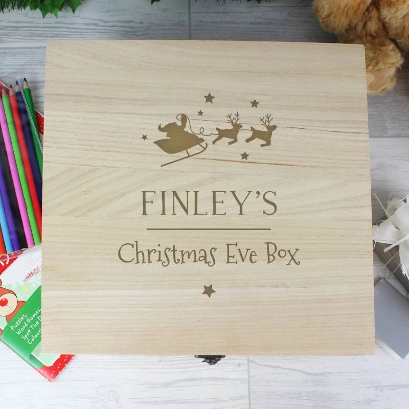 Personalised Large Wooden Christmas Eve Box - Image 2