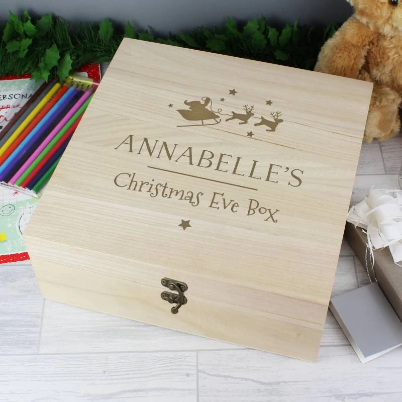 Personalised Large Wooden Christmas Eve Box - Image 3