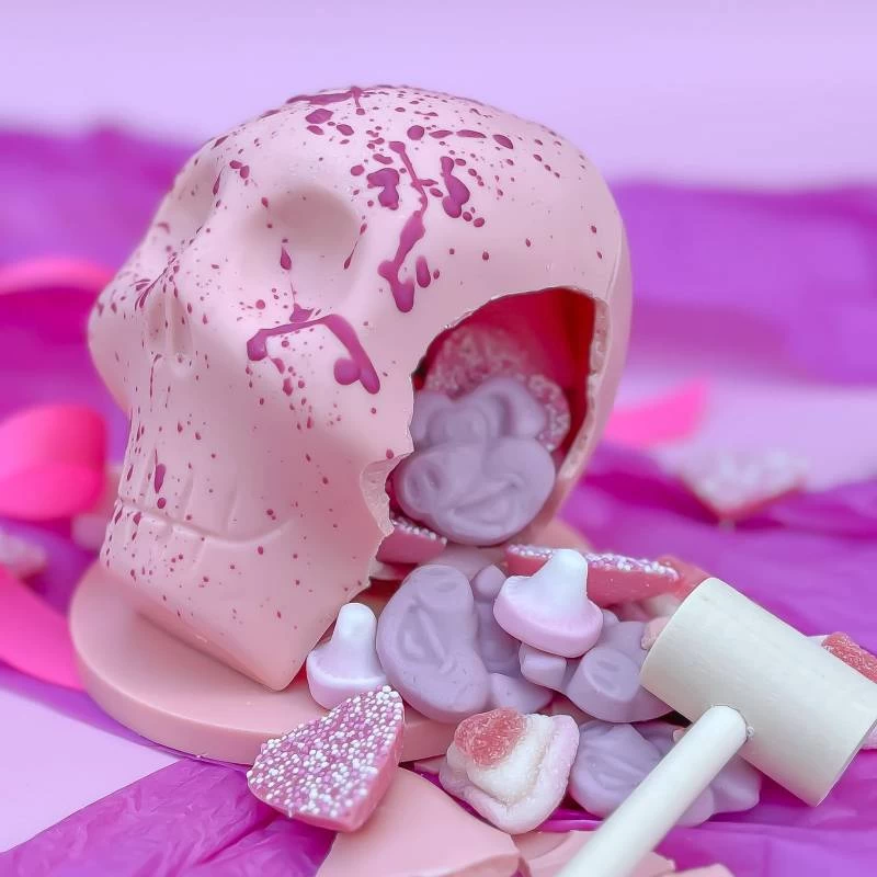 Pink Halloween Chocolate Smash Skull - Image 2
