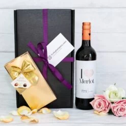 Red Wine And Belgian Chocolates Gift