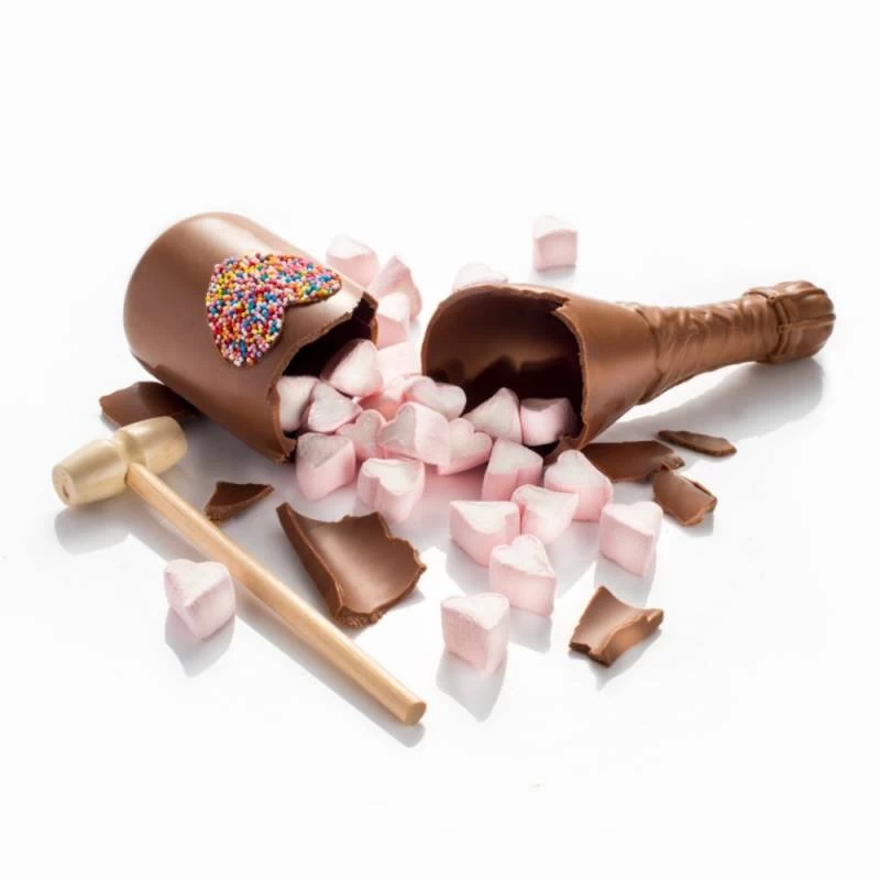 Smash Heart Bottle Filled With Heart Marshmallows - Image 2