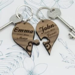 Personalised Always And Forever Couples Keyring