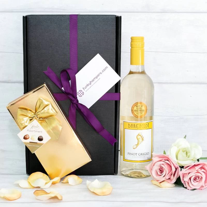 White Wine And Belgian Chocolates Gift